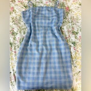 Baby Blue Plaid Mini Dress